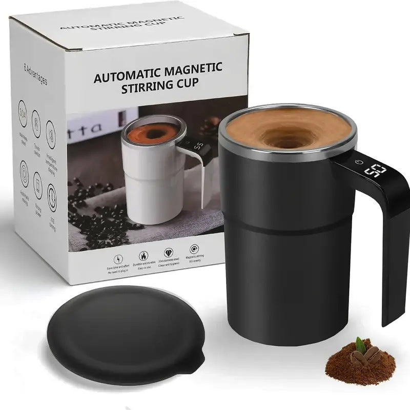 380ML Mini Self-Mixing Coffee Mug, IP67 Waterproof, Food-Safe, USB Rechargeable, for Tea & Coffee