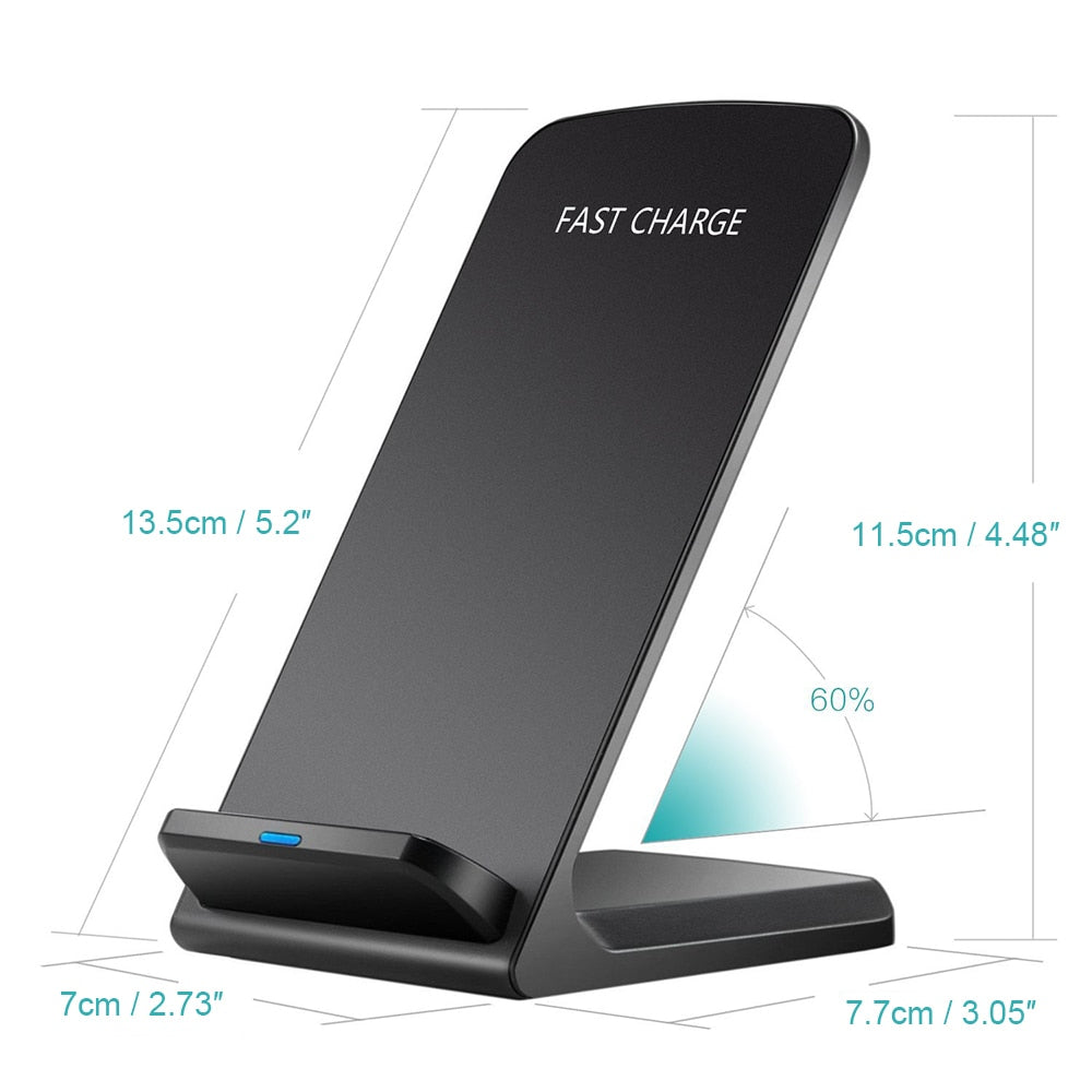 10W Q740 Wireless Folding Vertical Quick Charger USB Fast Charging Bracket High Power Docking Stand For Mobile Phones Desktop