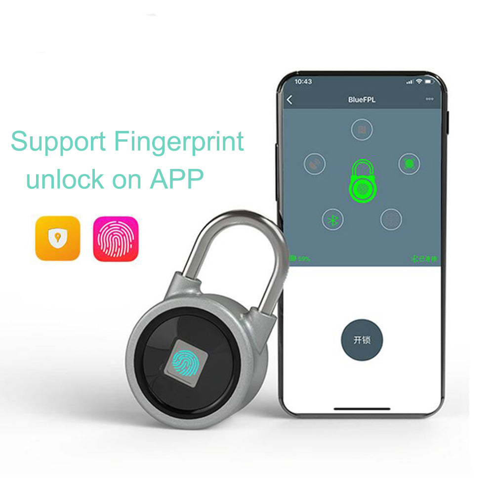 Fingerprint Smart Keyless Lock Waterproof APP Button Password Unlock Anti-Theft Padlock Door Lock