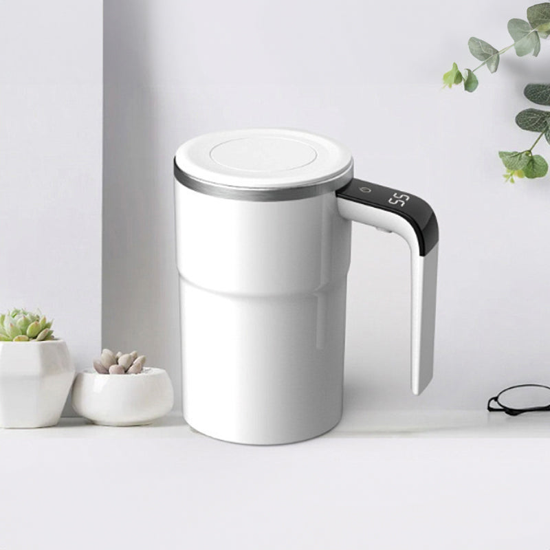 380ML Mini Self-Mixing Coffee Mug, IP67 Waterproof, Food-Safe, USB Rechargeable, for Tea & Coffee