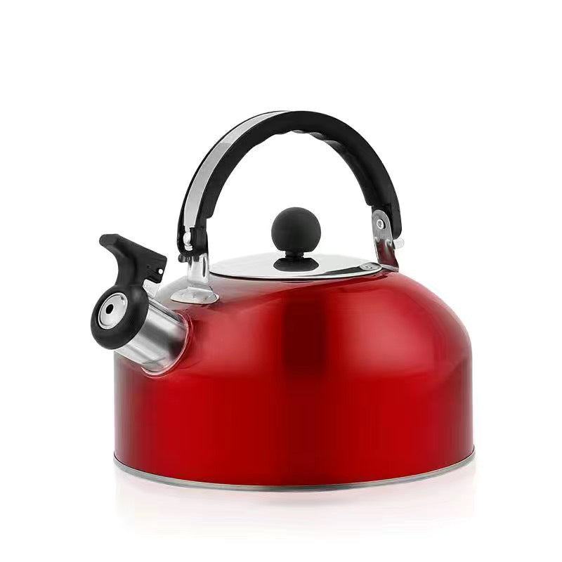 A 3L stainless - steel kettle for gas heating. It features a whistle and a comfortable handle, suitable for cooking and tea.